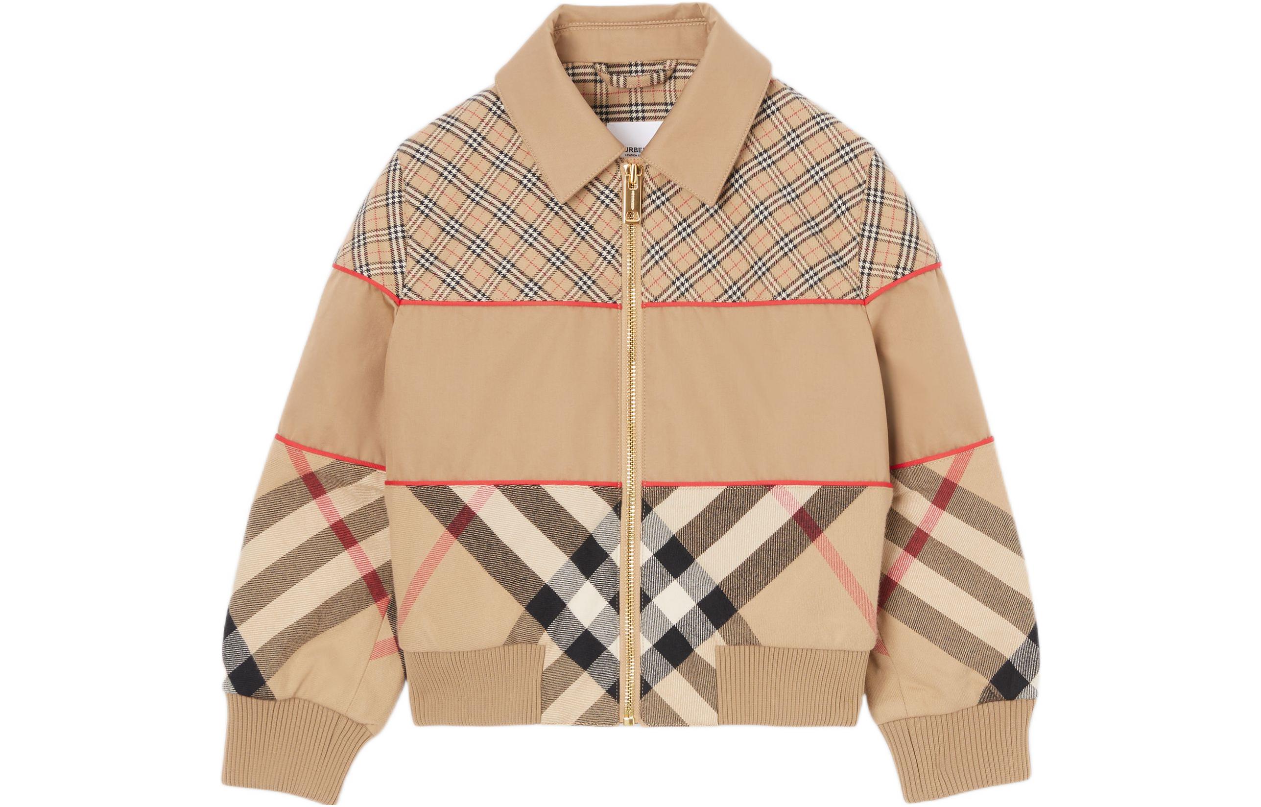 Мужская куртка Burberry Checked Zip Jacket (коричневая)