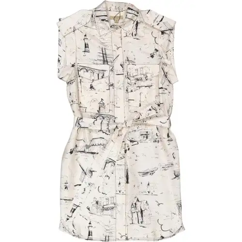Burberry Sleeveless Dress Women's White