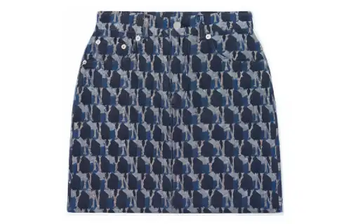 MLB Retro trend summer blue denim skirt