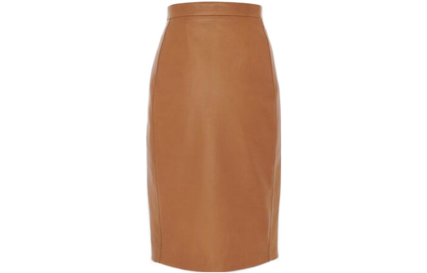 SAINT LAURENT High-waisted Lambskin Pencil Skirt