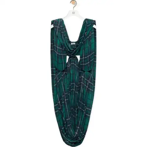 LOEWE FW24 Sleeveless Dress Women's Blue Green