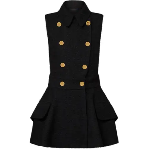 LOUIS VUITTON Double-Breasted Tweed Mini Dress