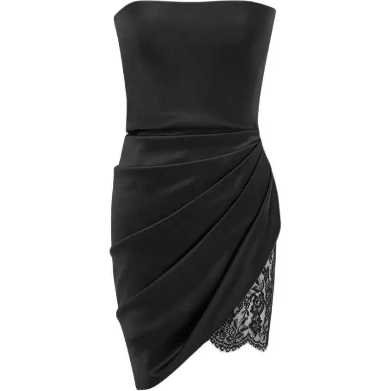 SAINT LAURENT Lace Detailed Strapless Dress