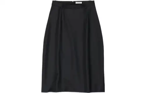 Balenciaga Garde Robe Casual Long Skirts Women's Black Moderate Long A Line Skirt