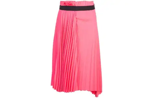 Balenciaga Pleated Logo Skirt 'Fluo Pink'