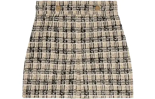 【Previous Season】Square G check tweed skirt