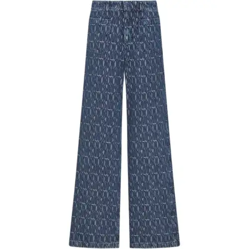 DIOR Jeans Women's Blue Moderate Straight Fit Pants