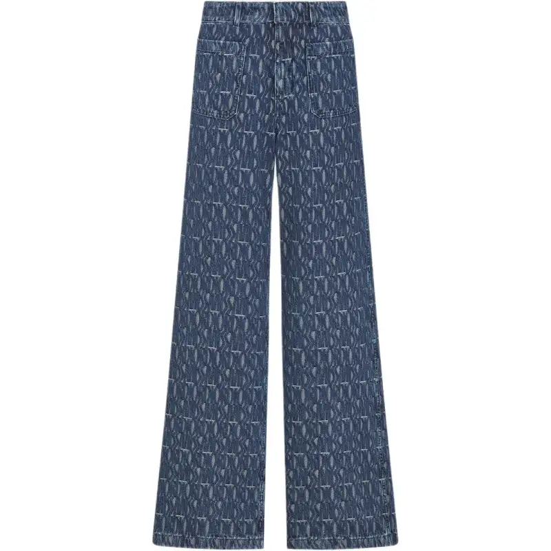 DIOR Jeans Women's Blue Moderate Straight Fit Pants