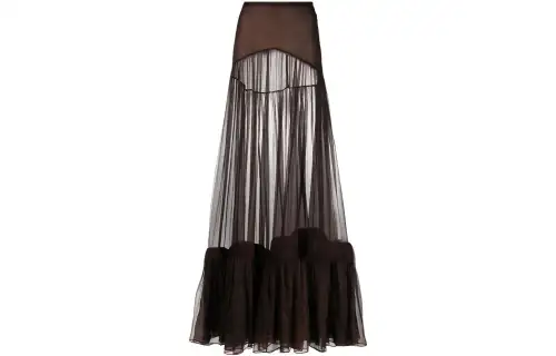 SAINT LAURENT Ruffled Long Skirt