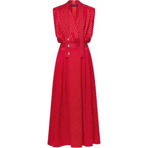 LOUIS VUITTON Striped Lavallière Dress
