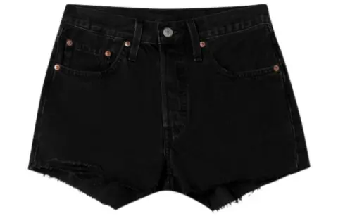 Levi's Denim Shorts Women's Black Moderate Straight Fit Pants