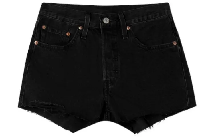 Levi's Denim Shorts Women's Black Moderate Straight Fit Pants