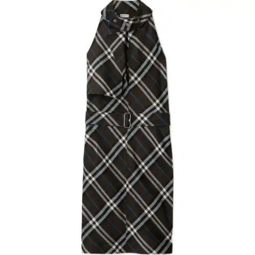 Burberry Check Pattern Halterneck Dress
