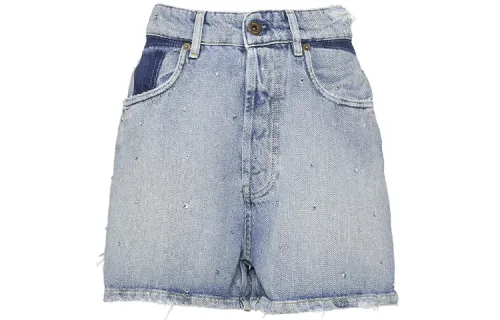 MIU MIU Denim Shorts Women's Blue Moderate Straight Fit Pants
