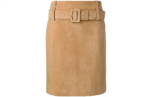 PRADA FW21 Leather Short Skirts Women's Khaki