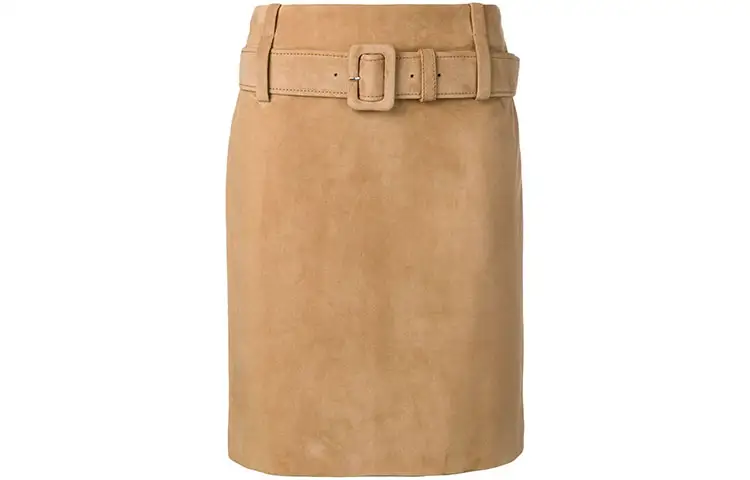 PRADA FW21 Leather Short Skirts Women's Khaki