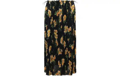 Balenciaga Floral Printed Ruched Waist Skirt