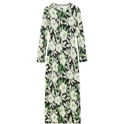 LOEWE Floral Printed Crewneck Dress