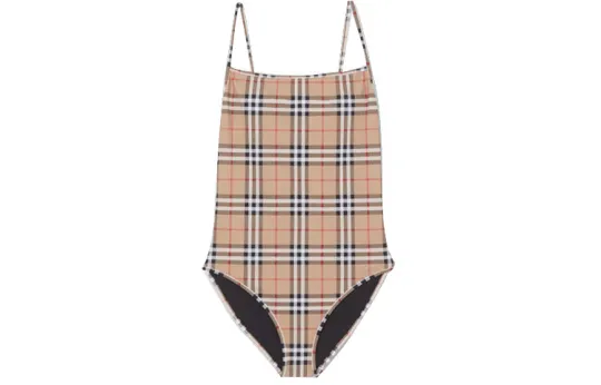 Burberry Women's Vintage Check One-piece Swimsuit Archive Beige