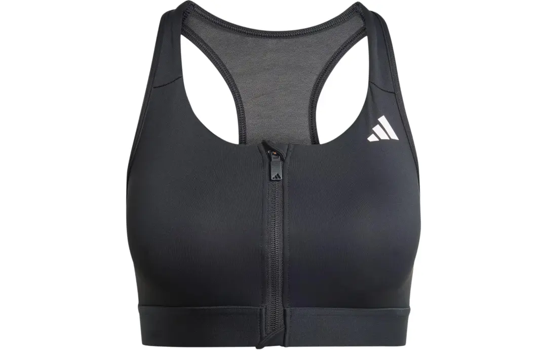 Adidas Powerreact Medium Support Zip Bra Sports Underwear Women's Black
