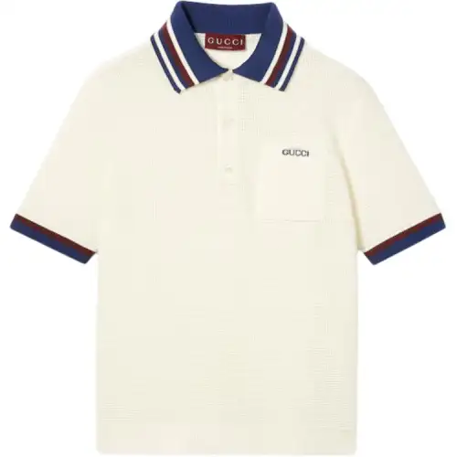 Gucci waffle-knit cotton polo shirt