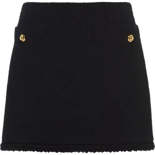 MIU MIU Casual Short Skirts Women's Black Moderate Short Other