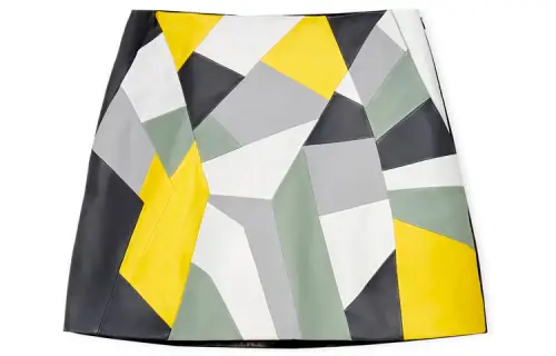 LOEWE Leather Short Skirts Women's Multicolor Short Bodycon Skirt