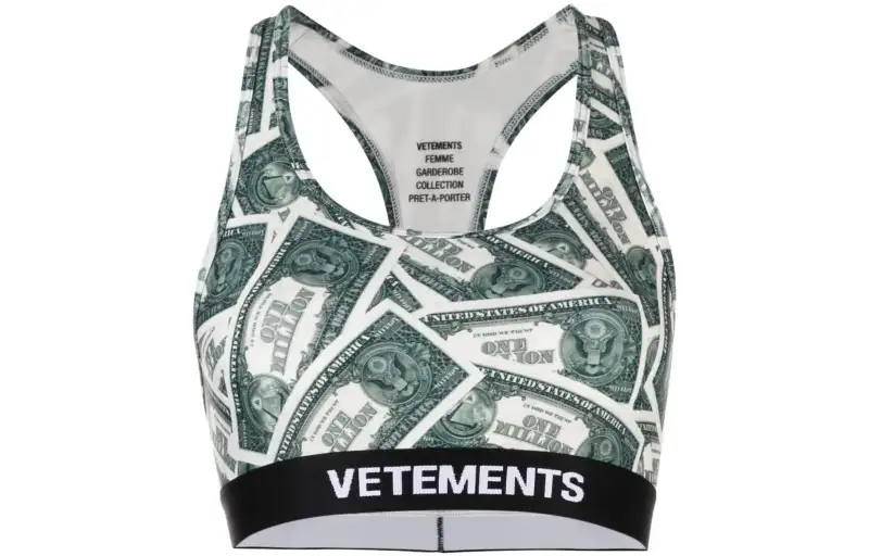 Vetements All-Over Million Dollar Printed Sports Bra