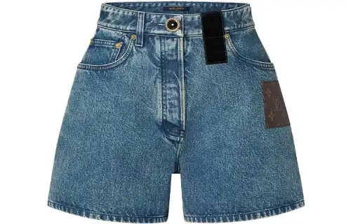 LOUIS VUITTON Denim Shorts Women's Blue