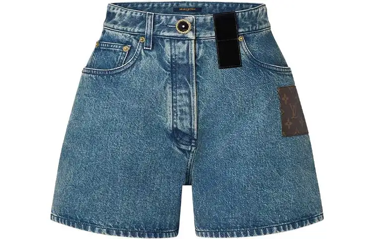 LOUIS VUITTON Denim Shorts Women's Blue