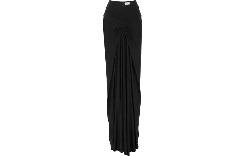 SAINT LAURENT Ruched Long Skirt