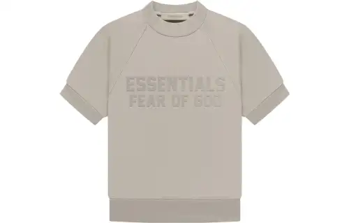 Fear of God Essentials Drop2 SS23 T-shirt Children's Clothing Kids SS Terry Sweatshirt Seal Letter Logo Printed Terry Sleeve Short Sleeve Seal Gray Children's Style