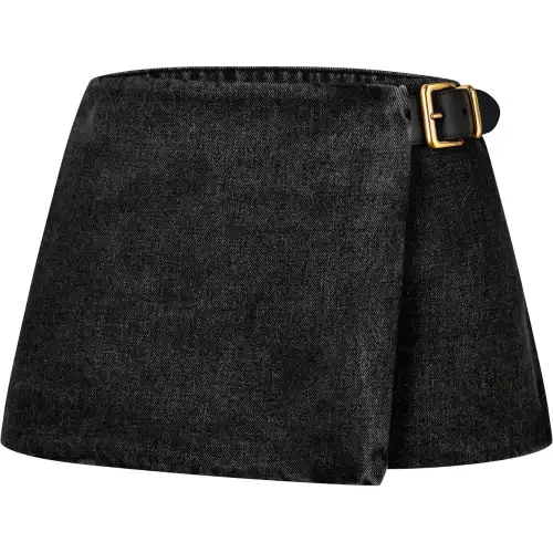 MIU MIU Denim Short Skirts Women's Dark Gray Moderate Short Other