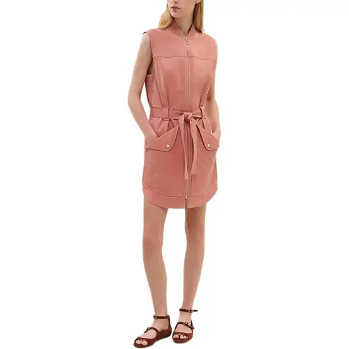 HERMES Sleeveless Dress Women's Pink