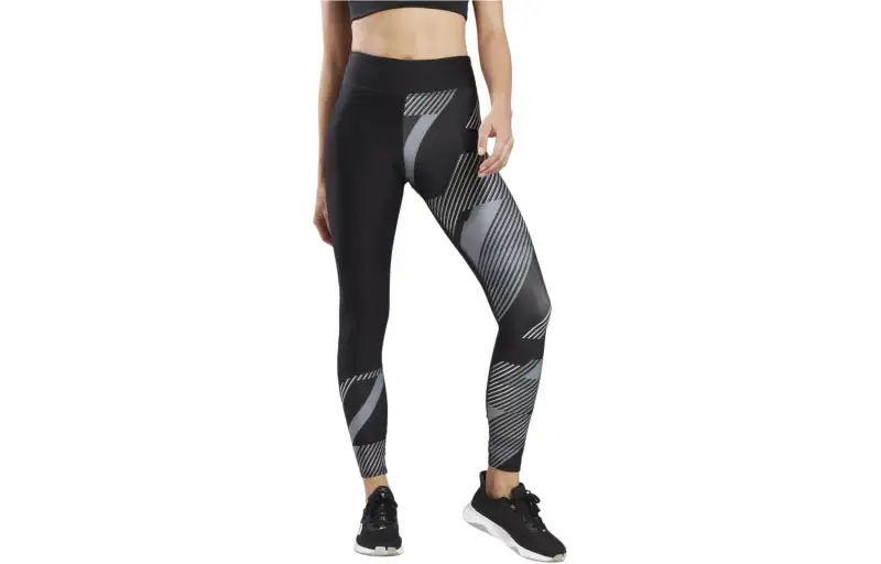 Reebok RUNNING AOP TIGHT Sports Pants Women's Black