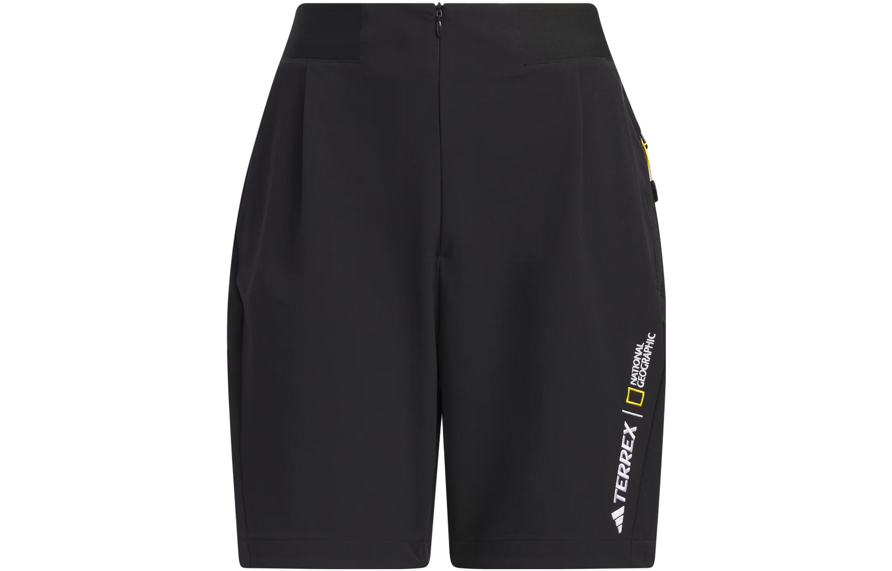 Adidas National Geographic Co Branded Section Sports Shorts Women’s Black Moderate Tight Pants