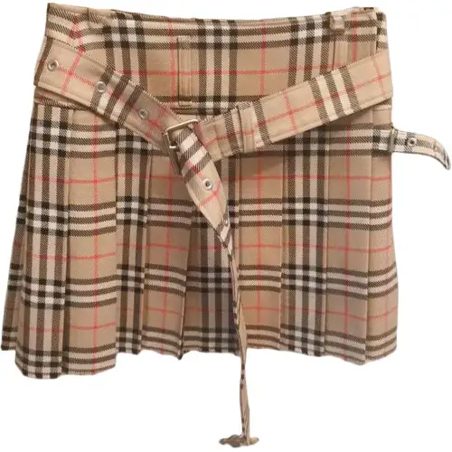 Burberry Casual Short Skirts Women's Khaki