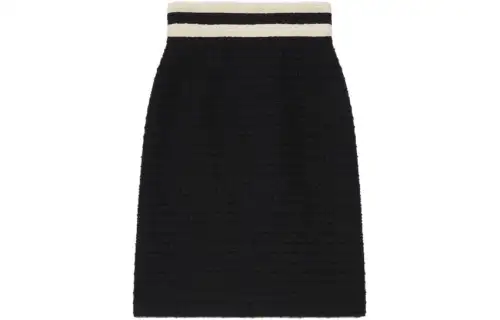 Gucci tweed high-waisted midi skirt