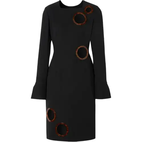 Fendi Framed Cut-Out Crewneck Shift Dress
