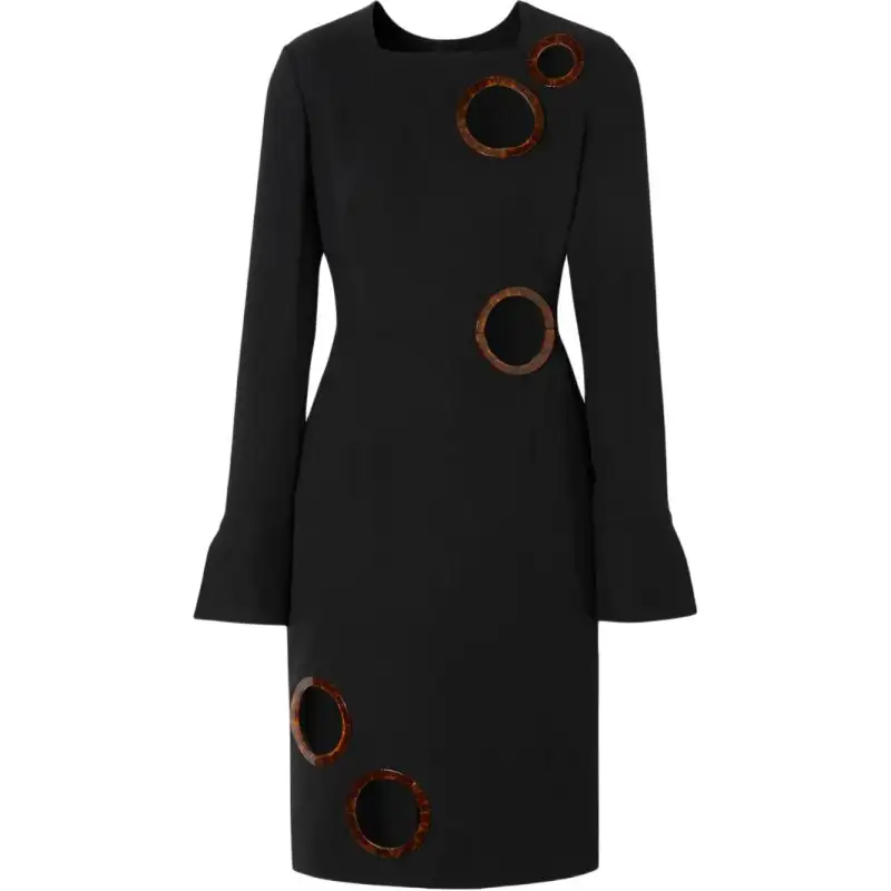 Fendi Framed Cut-Out Crewneck Shift Dress
