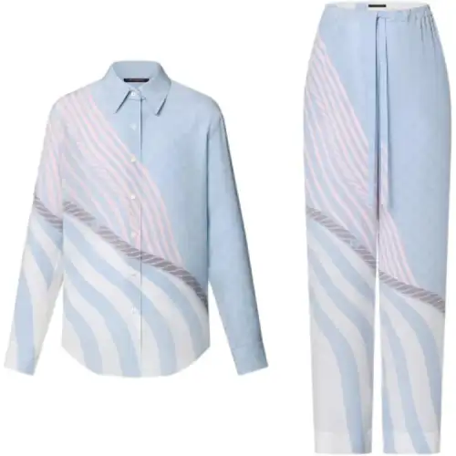 Lv Wave Print Pajama Pants
