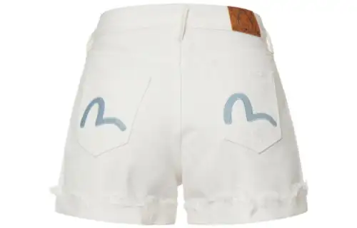 EVISU Denim Shorts Women's White Moderate A Line