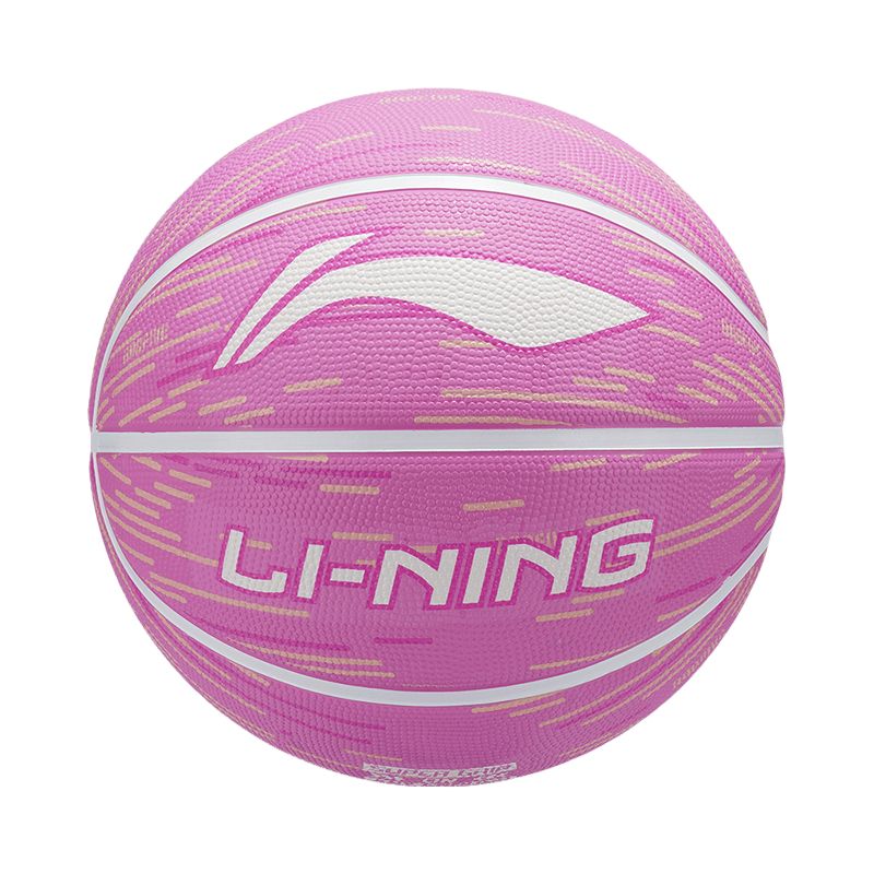 Li Ning BadFive Flowing Shadows Collection Rubber Basketball White Pink Size 7.5 Training Competition Unisex