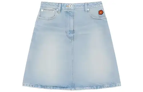 KENZO Straight Hem Denim Skirt
