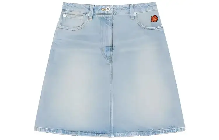 KENZO Straight Hem Denim Skirt