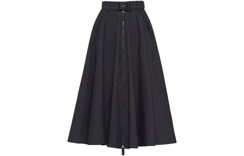 PRADA Casual Long Skirts Women's Smoke Gray Moderate Mid Length A Line Skirt
