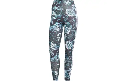 Adidas Originals FLOWER TIGHTAOP Sports Pants Women's Black Green Moderate