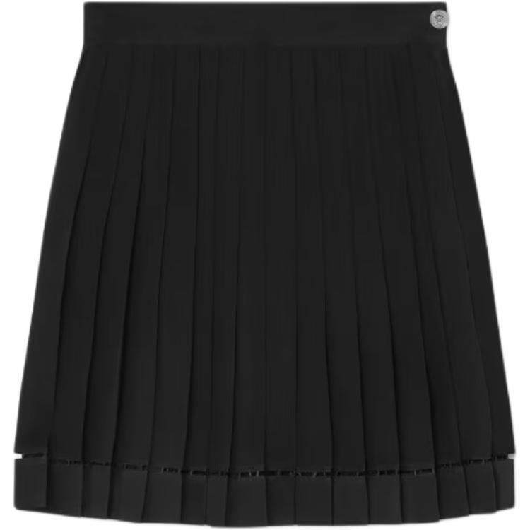VERSACE Versace, short black mini-skirt with zipper, mid rise