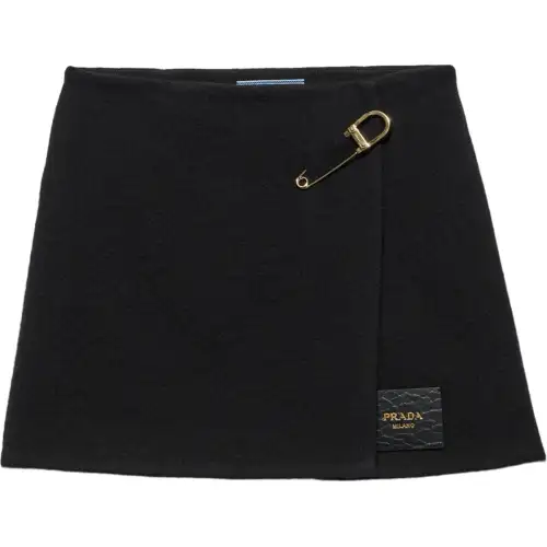 PRADA SS24 Casual Short Skirts Women's Black