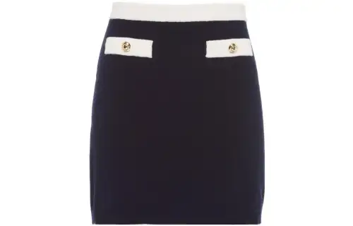 MIU MIU FW22 Casual Long Skirt Women's Navy Blue